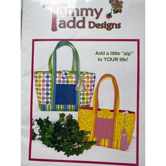 Tammy Tadd Designs "Zippy" Convert-Able Tote Bag Sewing Pattern with Zipper Opti - Picture 2 of 5
